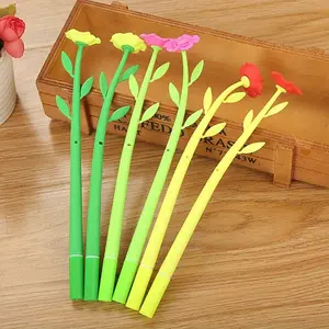 10-Pack 0.5mm Creative Camellia Neutral Pens, Cute Cartoon Learning Stationery, Flower Pen Office Supplies, Water-Based Signature Pen