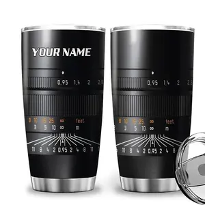 Photographer Tumbler, Custom Name Tumbler, Camera Gift, Photography Gift, Camera Lens Mug, Gifts For Him, Birthday Gifts