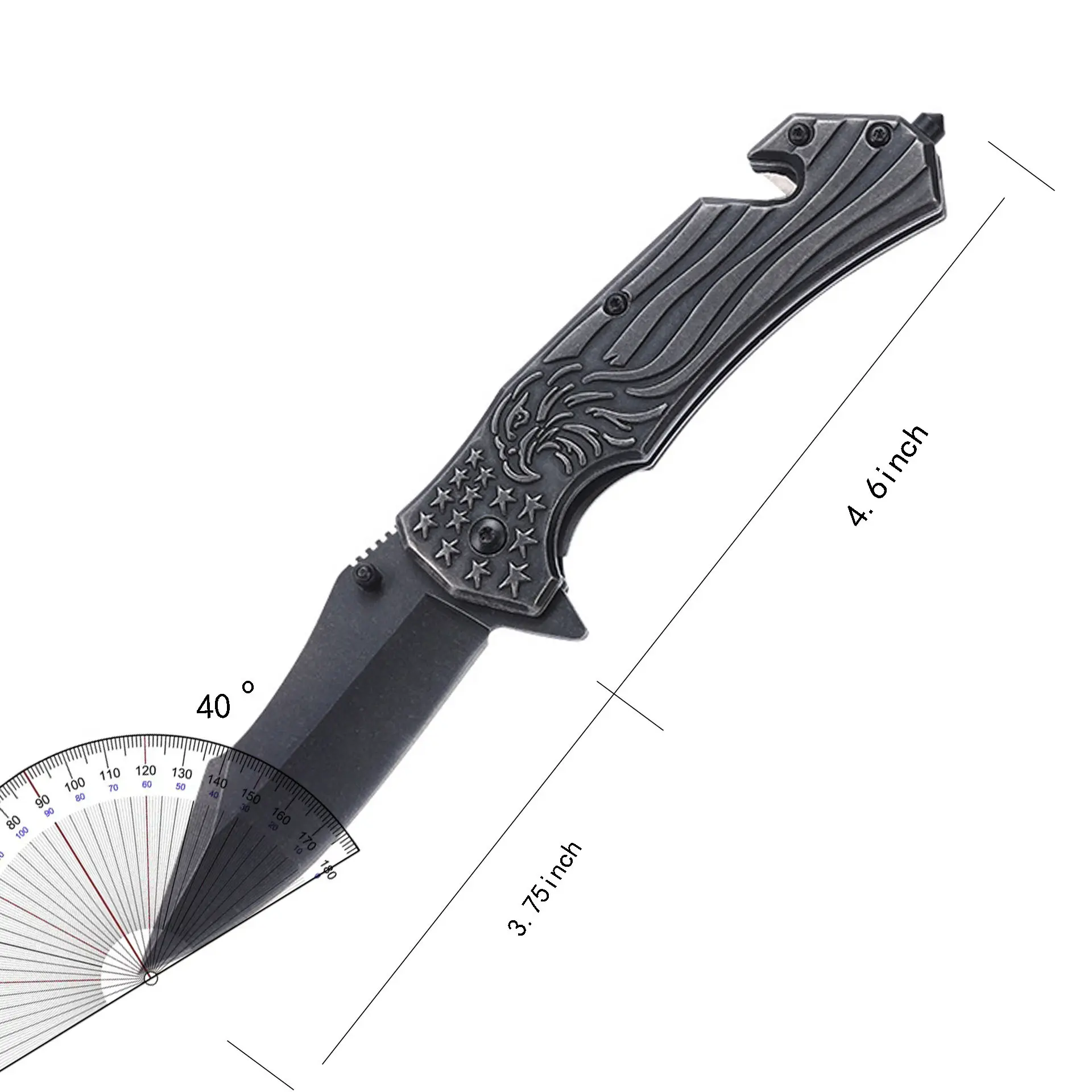 Foldable Stainless Steel Pocket Knife - Adults' Bushcrafting & Fishing Emergency Survival Camping Tool, 10cm Blade, Mens Christmas Stocking Stuffers, Centimeters
