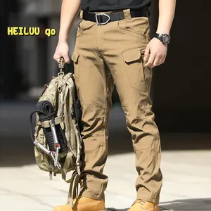 Men Fashion Cargo Pants Solid Color Multi-Pockets Waterproof Trousers Fall Casual Jogger Pants Sweatpants