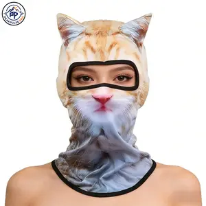 Cute 3D Orange Cat Balaclava |   Women Funny Goofy Face Mask Breathable Sun Protection Streetwear