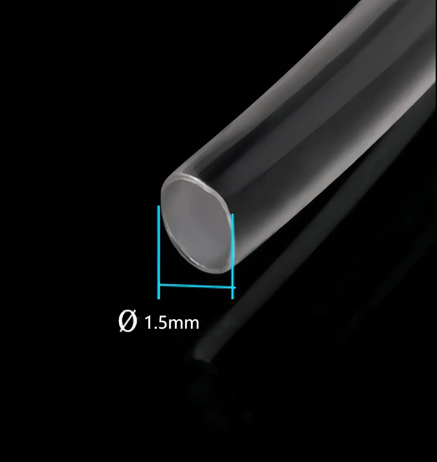 1Pcs PMMA Side-Light Optical Fiber Cable 1.5mm(0.06in) *3.5M(11.48ft) for LED Light Guide in Home, Hotel.
