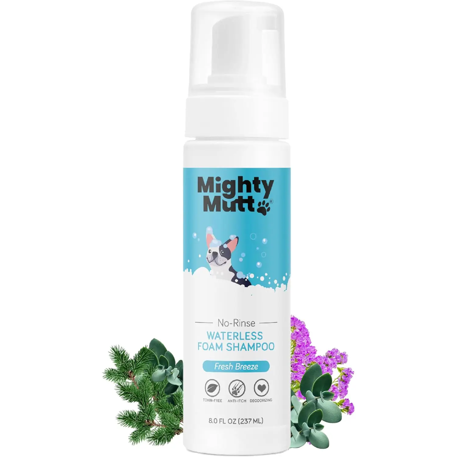 Hypoallergenic Waterless Shampoo for Dogs | Dry Shampoo for Dogs | Waterless Foam No Rinse | Anti-Itch, Soothing and Deodorizing | Fresh Breeze | 4 Fl Oz