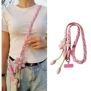 Cute Flower Print Mobile Phone Lanyard Crossbody Strap - Compact Clip-On Universal Accessory for iPhone, Most Smartphones, Teacher-Focused for Travel, Shopping (Sports & Outdoor Accessory), Accessories