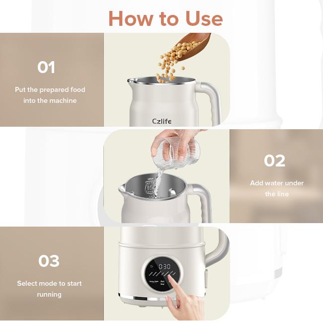 Czlife N7/N5 Nut Milk Maker Machine, 10 in 1/7 in 1 Automatic Soy Milk Maker Machine for Homemade Oat Milk, Nutmilk, Juice, Milkshake, Baby Food, Grains, Almonds Milk Maker with Self Clean / Delay Start / Keep Warm