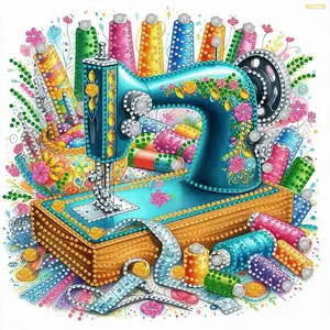 2D Flat5D DIY Partial Special Shaped Drill Sewing Machine Diamond Painting KiDiamond Painting Kit Comes with a Full Set of Professional Tools, Making it Easy for Beginners. DIY Artwork Kits can be Used to Decorate Any Space and also Make Impressive Gifts.