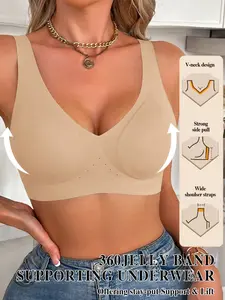 Women's Wide Strap Full Coverage Bra, Seamless Wireless Comfortable No Underwire, Breathable Everyday Lingerie, Soft Fit All Seasons