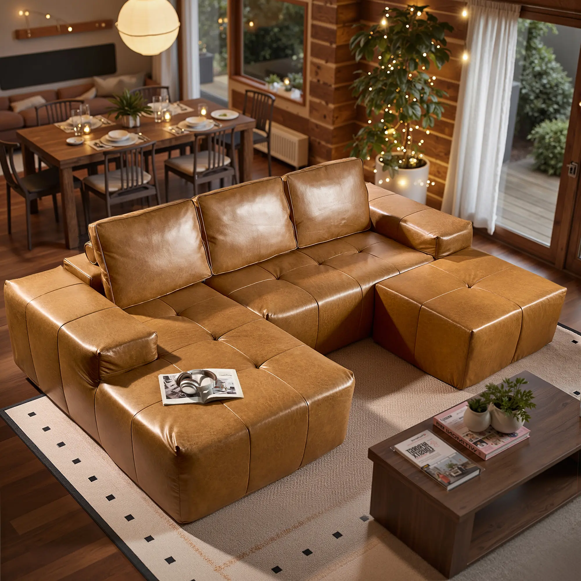 Vintage Tech-Waxed Canvas Left Chaise