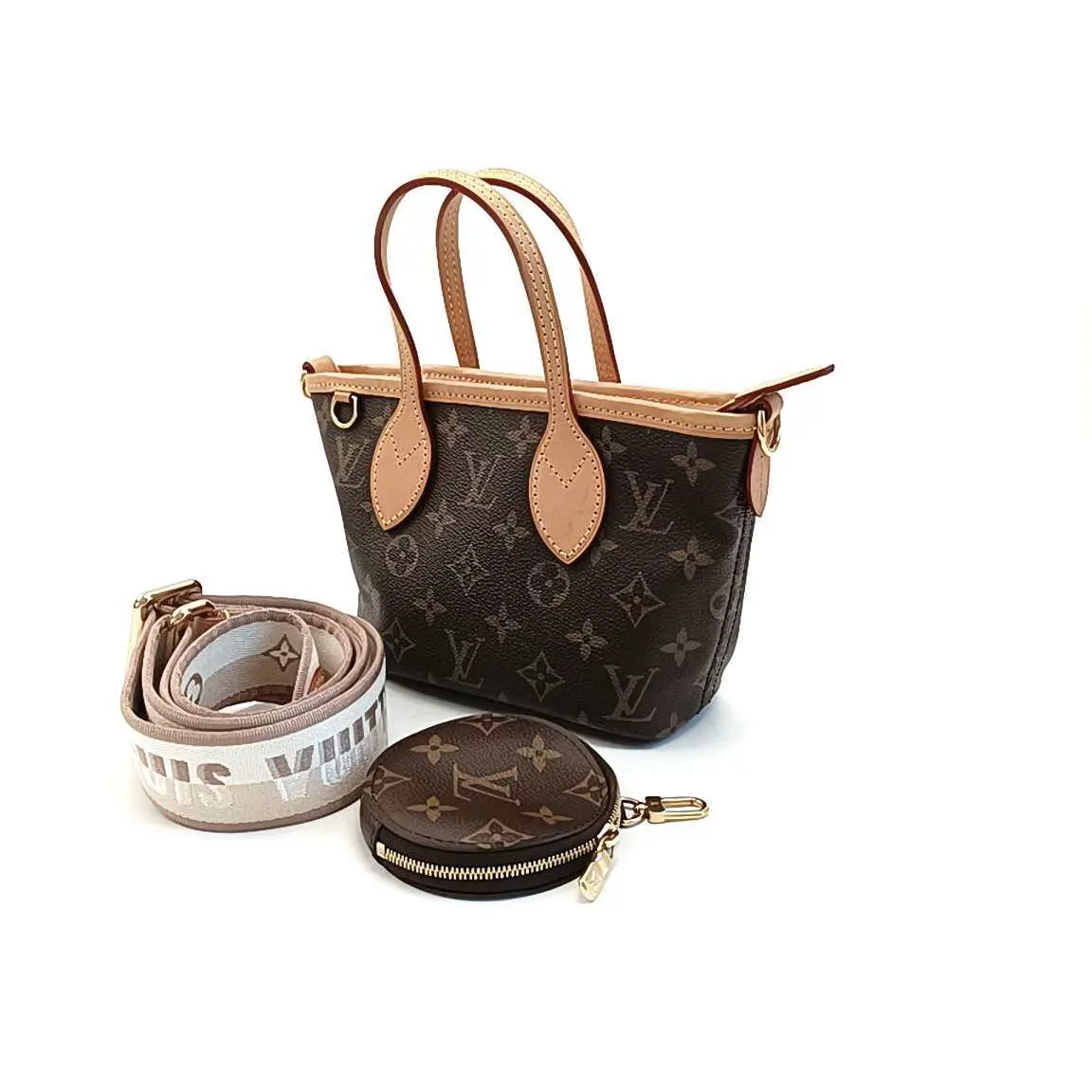 Pre-owned Louis Vuitton Canvas Crossbody bags Monogram Neverfull BB Beige JZ00745 Yongzhen