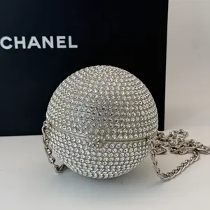 Pre-owned CHANEL crystal Crossbody Bags Runway Round Ball evening bag