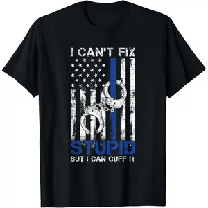 Funny Police Officer Gift Law Enforcement Police T-Shirt,Made in USA