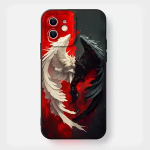 Creative Wing Pattern Phone Case, Shockproof Soft Phone Protective Cover, Phone Accessory Compatible with iPhone 16 15 14 13 12 11 Pro Max