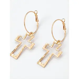 Beach Vacation Dating Trend Cross Design Dangle Earrings 1 Pair Vintage Trendy Chic Gorgeous Jewelry Gift for Girlfriend