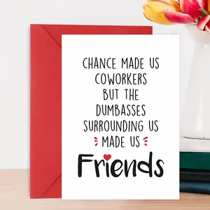 1pc Funny Farewell Card for Co-worker with Envelope, 5inch*7inch, Humorous Goodbye Greeting Card, Paper Material, Perfect for Men and Women, Ideal for Workmate, Bestie, Retirement Present