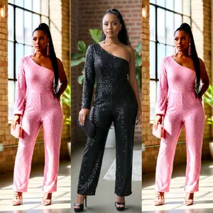 One Arm Shoulder Sequin Jumper (NO RETURNS NO EXCHANGES)