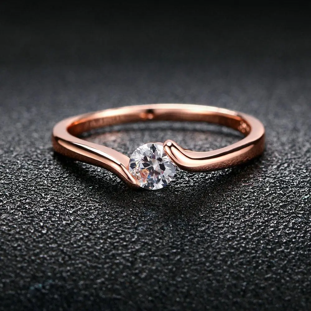 Aesthetic Wedding Rings For Women Zircon Crystal Women's Finger Engagement Ring Korean Fashion Jewelry Gift For Girlfriend R198