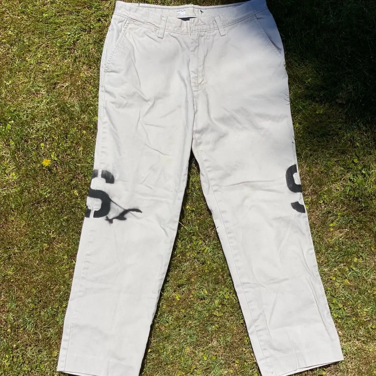 [SYK-AMORE] painter pants custom Menswear  Plain clean batz design