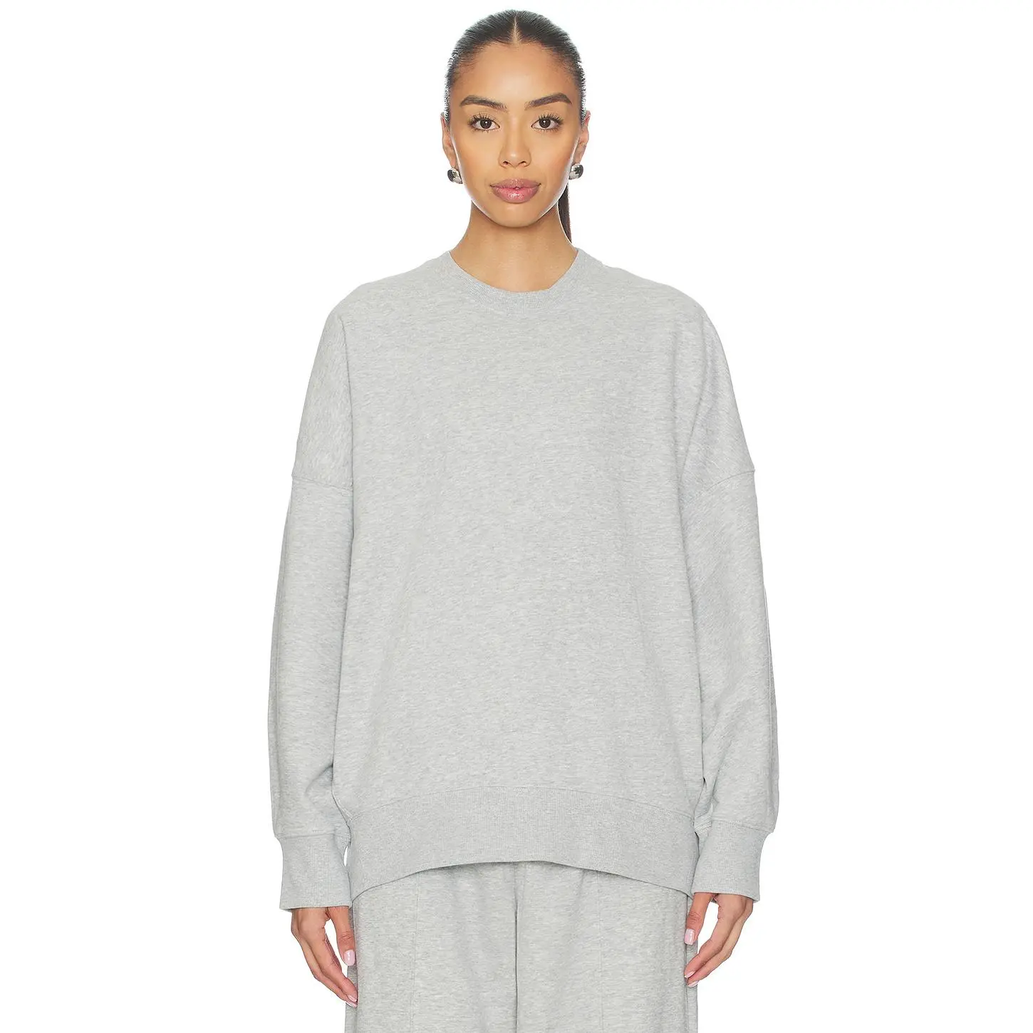 Beyond Yoga Luxefleece Oversized Sweatshirt in Light Heather Gray