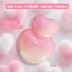 0.2oz Mini Gradient Heart Shape Makeup Container Bottle, Portable Independent Bottle, Travel Essential, Perfect Gift for Women