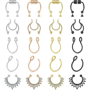 Nose Ring Hoop  Septum  Nose Stud Faux  Nose Cuffs for Non Pierced Nose  Nose  for Women Men