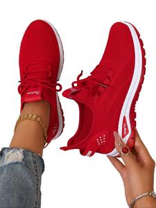 women's plus size solid color casual lightweight athletic sneakers, low top sports shoes for travel, outdoor running, gym and walking