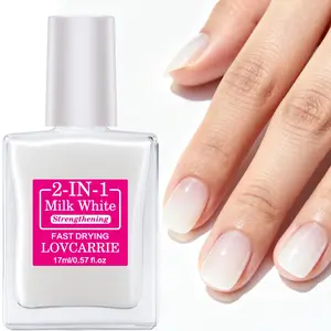 LOVCARRIE Milky White 2 in 1 Nail Strengthening Gel - Fast-Drying, Shine & Texture Enhancer, No Heat/Bake Needed, Long-Lasting Polish, Nail Care, 17ml Nail Strengthening, Nail Manicure