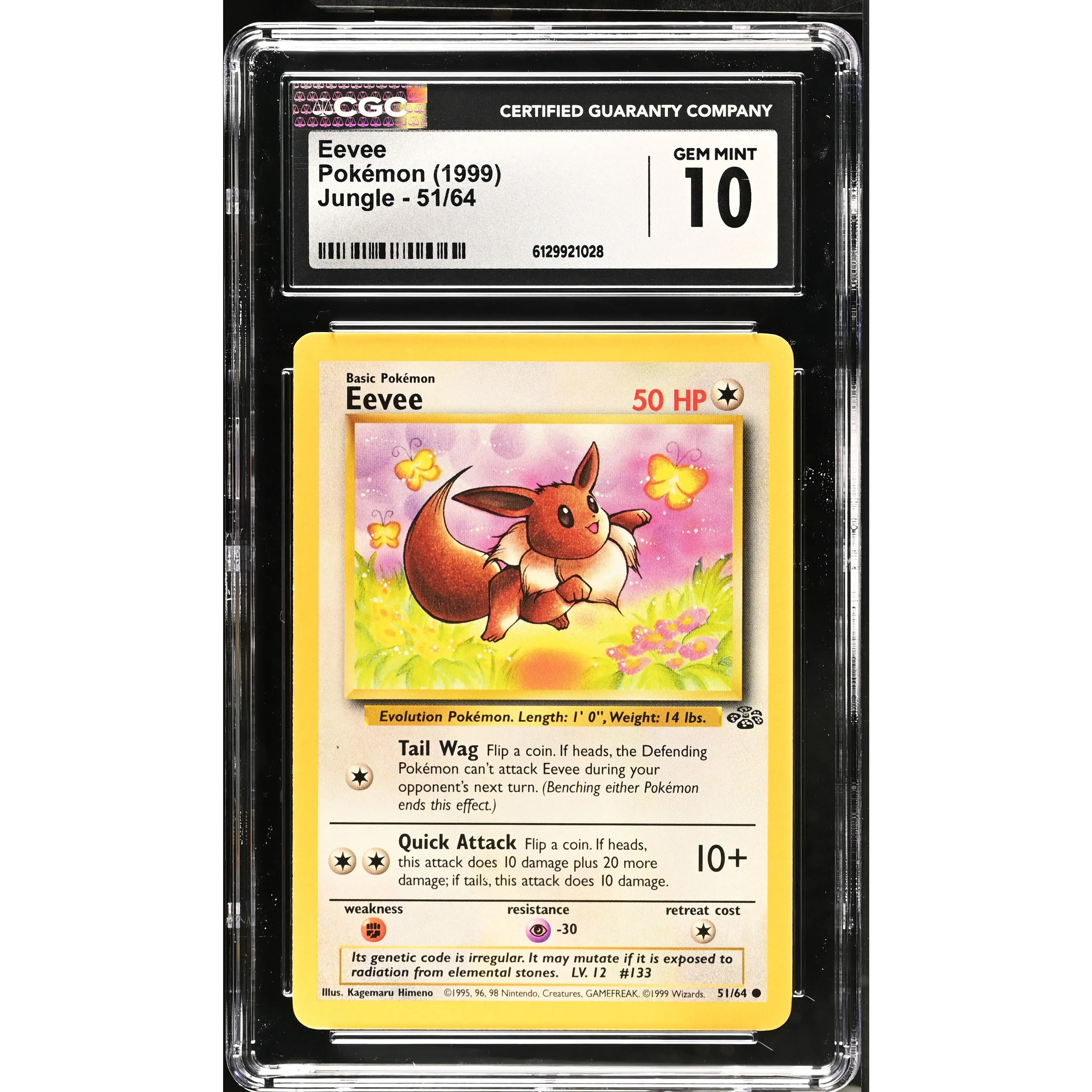Eevee #51 Jungle CGC Gem Mint 10 Pokemon
