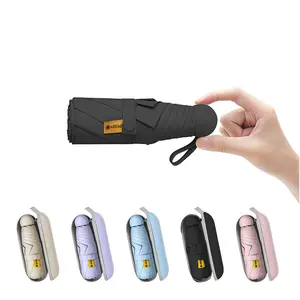 Travel Mini Umbrella With Storage Box, UV Protection, Sun Protection, Skin Care, Small And Compact, Portable, Pocket Umbrella Suitable For Boys, Girls And Children.