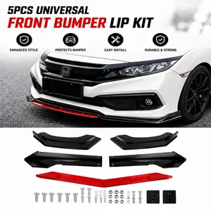 Universal Car Front Bumper Lip Spoiler, 5PCS Aerodynamic Front Splitter Kit, Stylish Bumper Guard for Car Modification, Cool Exterior Car Decor Auto Accessories for Cars SUVs Trucks
