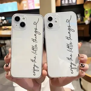 Phone case: Transparent Enjoy The Little Thing Pattern UV Printing Phone Case for iPhone 16/ 16Plus/ 16Pro/ 16ProMax 13/ 13Pro/ 13ProMax 12/ 12Pro/ 12ProMax 11/ 11Pro/ 11Pro Max 7/ 8 X/ xs