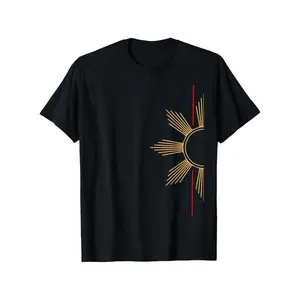Minimalist Filipino Sun Filipino Heritage T Shirt 100% Cotton Casual Tshirts Crewneck T-Shirt Funny Short Sleeve Unisex Graphic Tee for Men Women Adults Classic Menswear Summer Fashion Streetwear Top Clothes Soft Apparel Seamless