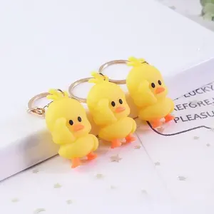 Cute Mini Yellow Duck Keychain 2.5cm – Kawaii Cartoon Duck Bag Charm Key Ring for Women & Men | Cute Aesthetic Backpack Accessory for Keys, Bags & Everyday Use