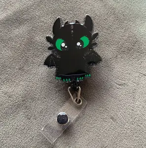 Toothless Badge Reel- Dragon Badge Reel-Animal Badge Reel-Medical ID Holder- Nurse Badge Reel-Teacher ID Holder- Cute Badge Reel-