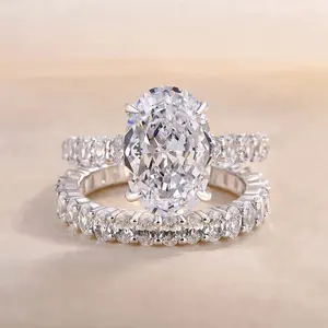 Full Diamond Ring for Women High-End Luxury Fashion Large Zircon Couple Rings Personality Temperament Two Sets of Rings