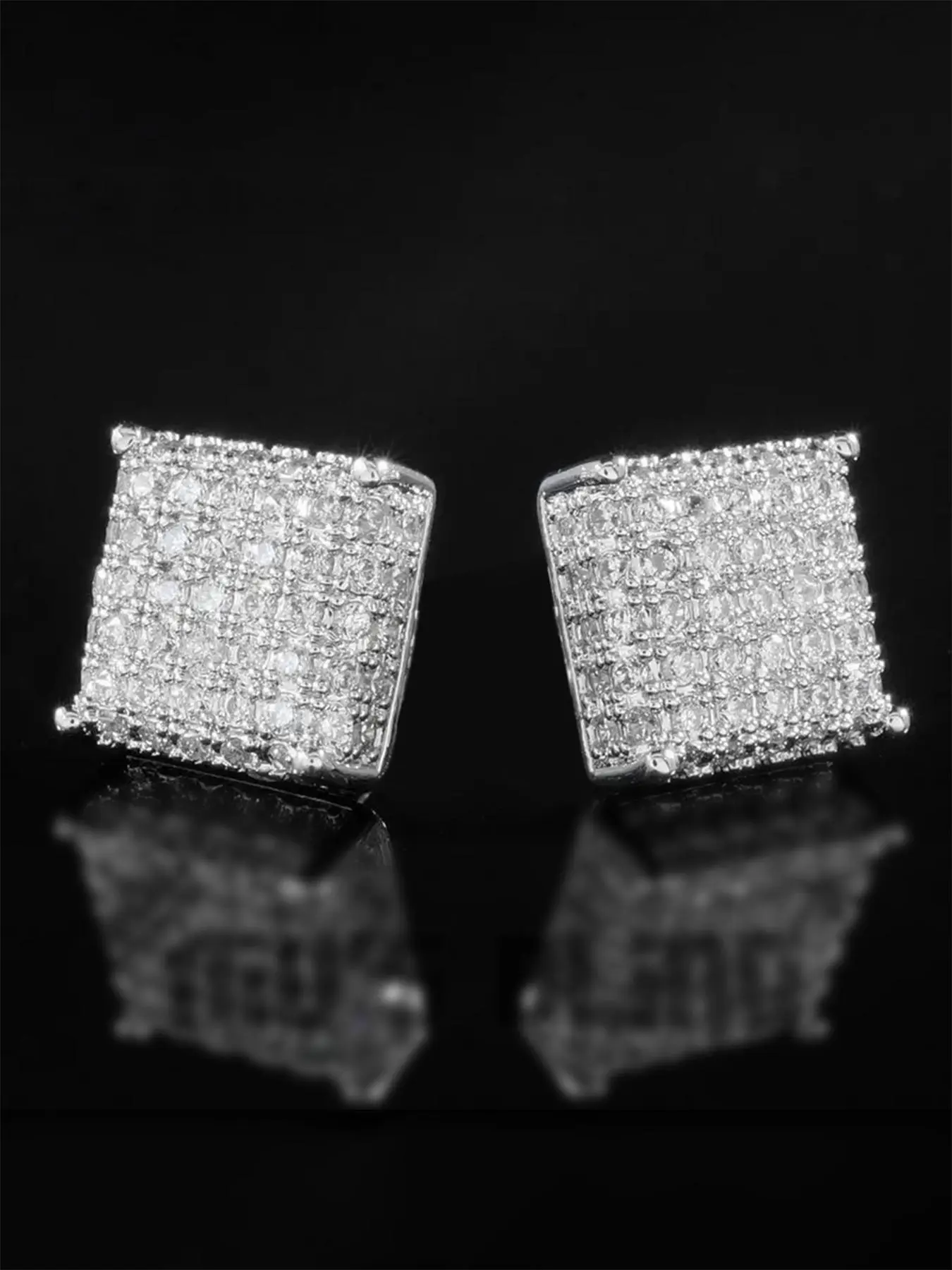1 Pair Fashion Rhinestone Decorated Stud Earrings for Women, Fashion Jewelry for Party, Daily Clothing Decor, Trendy All-match & Exquisite Jewelry for Birthday Gift, High Quality Earrings