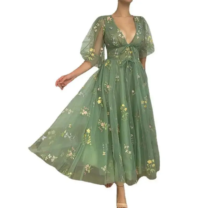 floral green dress - TikTok Shop