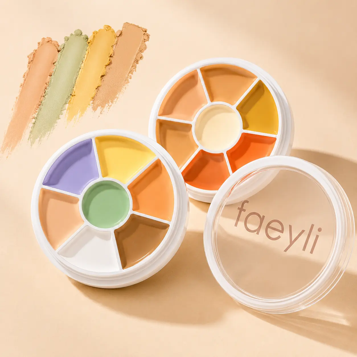 01# 7-Color Color Correcting Concealer & Foundation Palette - Alcohol-Free Cream Base, High-Coverage, Hydrating for Dark Spots, Dark Circles, Flawless Natural Makeup Look