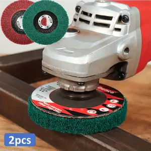 2 Heavy-duty 180/320 Mesh Nylon Fiber Grinding Wheels -4-inch Metal Grinding and Polishing Disc, Suitable for Deburring, Rust Removal, and Grinding Iron and Copper - Compatible with Grinding and Polishing Machines