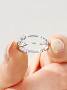Unique Pin Design Zirconia Ring, Elegant Casual Ring, High-End Versatile Jewelry, Perfect Gift Recommendation, Stylish and Elegant Accessory