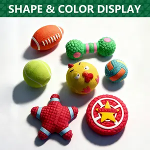 Nunbell Dog Squeaky Toys 7-Pack | Natural Latex Rubber Chew Toy Set | Soft & Durable for Small, Medium & Large Dogs (Value Gift Bundle)