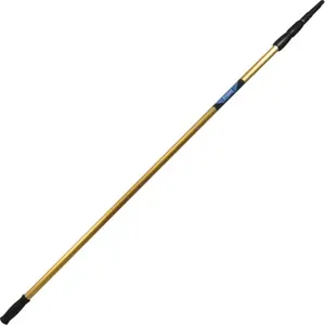 212 MAIN 18 ft. REA-C-H 3-Section Click-Lock Extension Pole, Gold, Contoured Grip for Home Care Squeegee Use