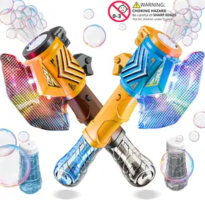 Electric Tomahawk Party Bubble Machine with Lights, Cool Design, Automatic Bubble Blower, Automatic Bubble Maker for Outdoor Birthday Parties, Includes 100ML Solution