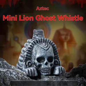 Authentic Aztec Ghost Whistle Death Whistle Mini Lion Head Shape Handmade Handcrafted Scream Sound Blower, Perfect Halloween Gag Prank Gift, No Warranty, Single Pack