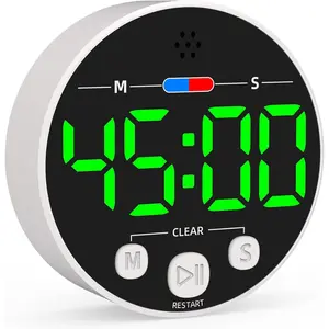 Large LED Digital Timer, Magnetic Countdown Loud Timer for Kitchen Cooking, Classroom Whiteboard, Kids, Toddler, Game, Productivity, Focus, Work, Task, Off