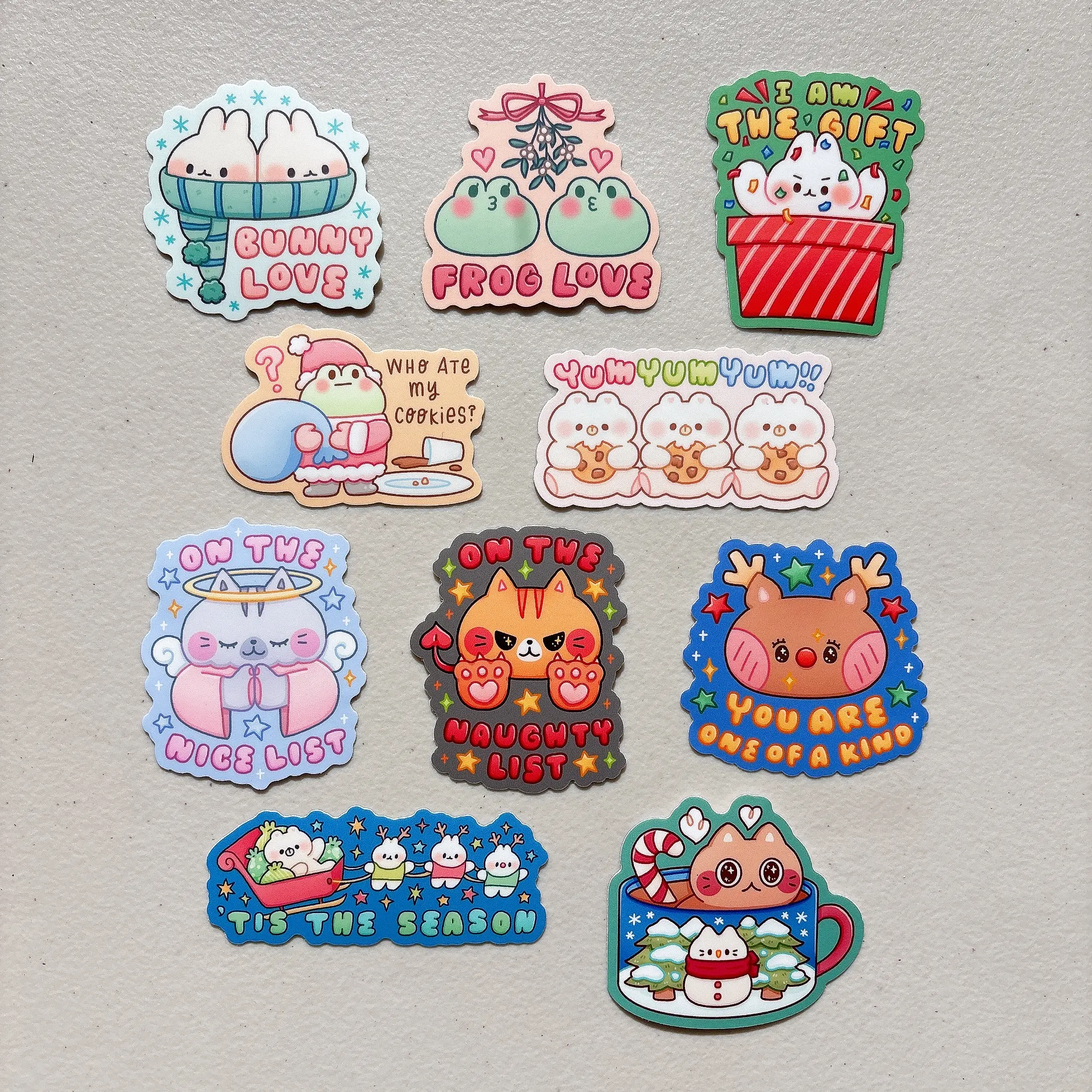 StickyRiceCo Christmas and Holiday 2024 Heavy Duty Waterproof Vinyl Diecut Stickers