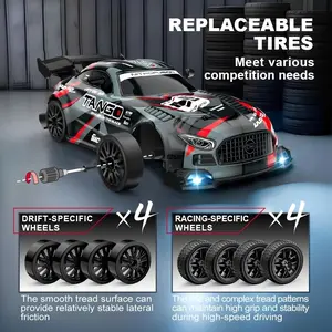 2.4g Remote Control Drift Car Set with Lights, Rechargeable RC Toy, Includes USB Charger, Cones, Screwdriver, Gift for Boys and Girls