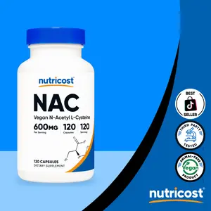 Nutricost N-Acetyl L-Cysteine (NAC) Supplement Capsules Nutricost N-Acetyl L-Cysteine (NAC) Supplement Capsules