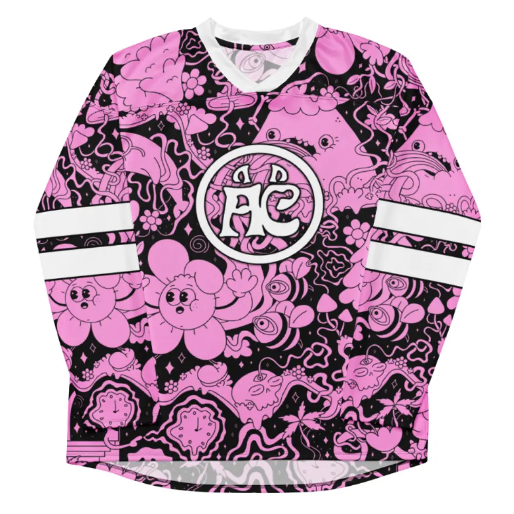 ALLEYCVT Inspired Rave Hockey Jersey, Psychedelic Festival Outfit, Comfy Outfit for Bass Music Lovers