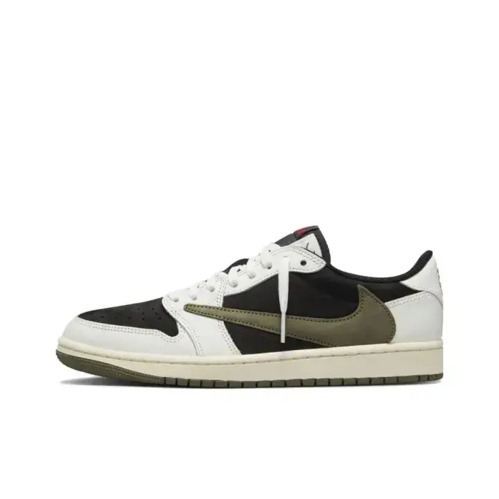 Brand New Low Top Retro Sneakers Black White Olive Leather Suede Lace-Up Shoes Unisex With Box