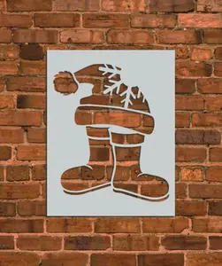 Santa Christmas Boots Stencil